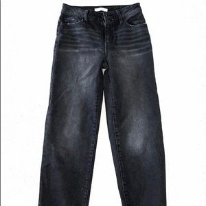 Black straight leg jeans